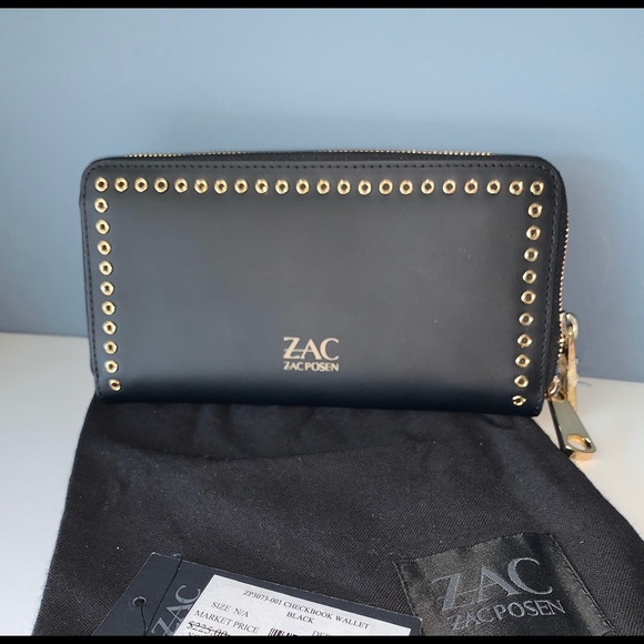 WALLET NEW ZAC POSEN Black w gold tone hardware. - Picture 2 of 4